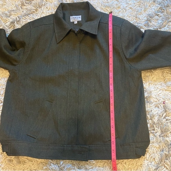 J’Envie | Green Full Zip Military Style Lightweight Jacket Size 8 - Picture 11 of 11